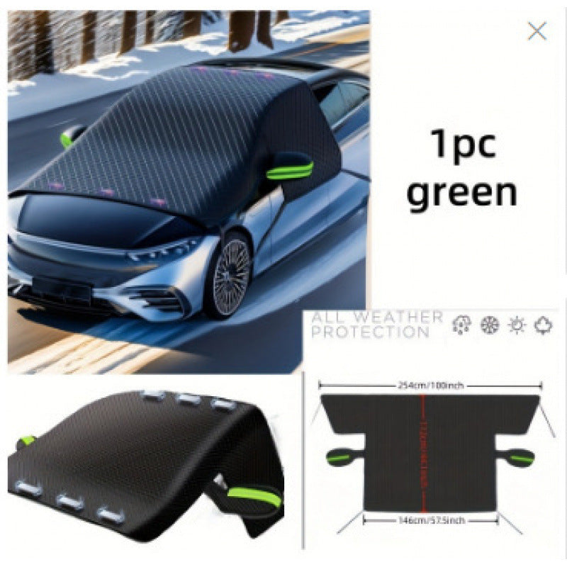 Cross-border best-selling car snow shield, winter snow and frost protection, half-cover car cover, front windshield, sun protection, magnetic snow shield