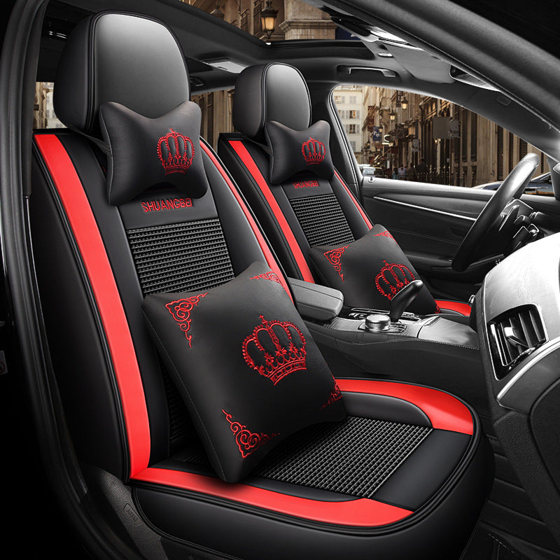 2025 New Full-Coverage, All-Leather, Two-Tone Crown Four-Season GM Seat Cushion