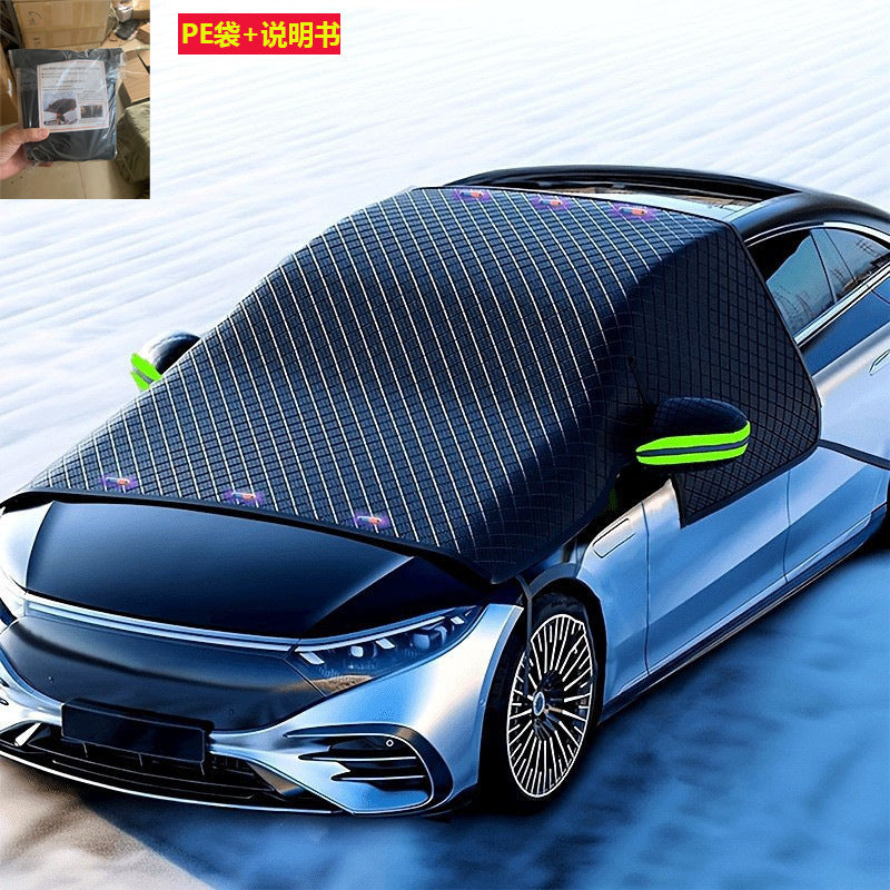 Cross-border best-selling car snow shield, winter snow and frost protection, half-cover car cover, front windshield, sun protection, magnetic snow shield