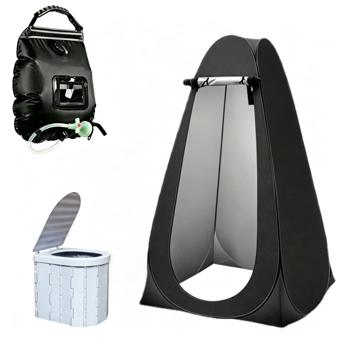 Portable Camping Toilet with Hook and Accessories