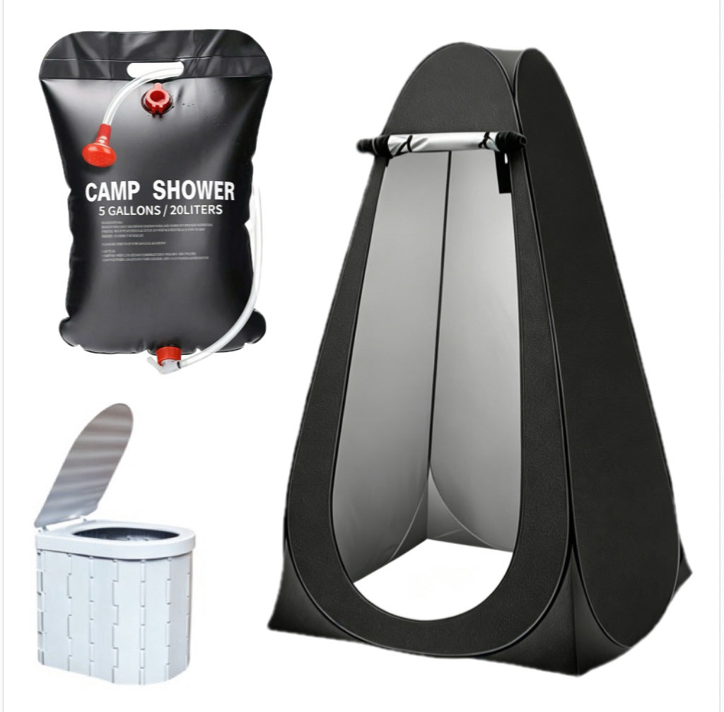 Portable Camping Toilet with Hook and Accessories