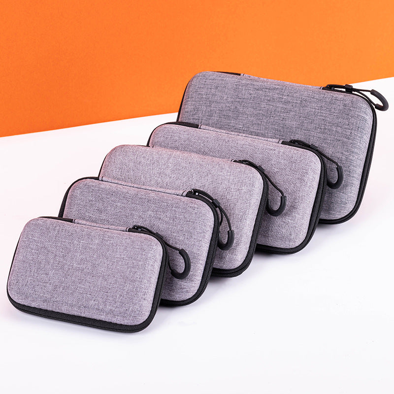 Snowflake Cloth EVA Headphone Bag, Power Bank Hard Drive Bag, Dragon Cloth Earphone Storage Box, Pressure-Resistant Zipper Bag