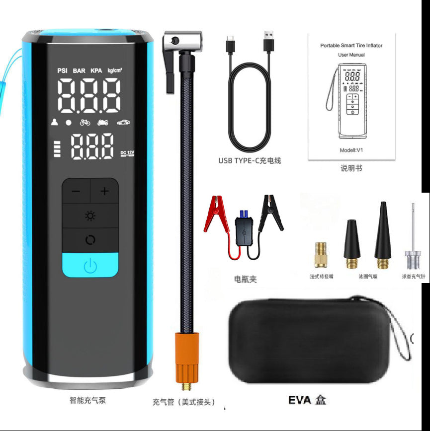 Cross-border vehicle-mounted electric air pump for air and power transfer, integrated car and motorcycle emergency start power supply, 12V 25-cylinder