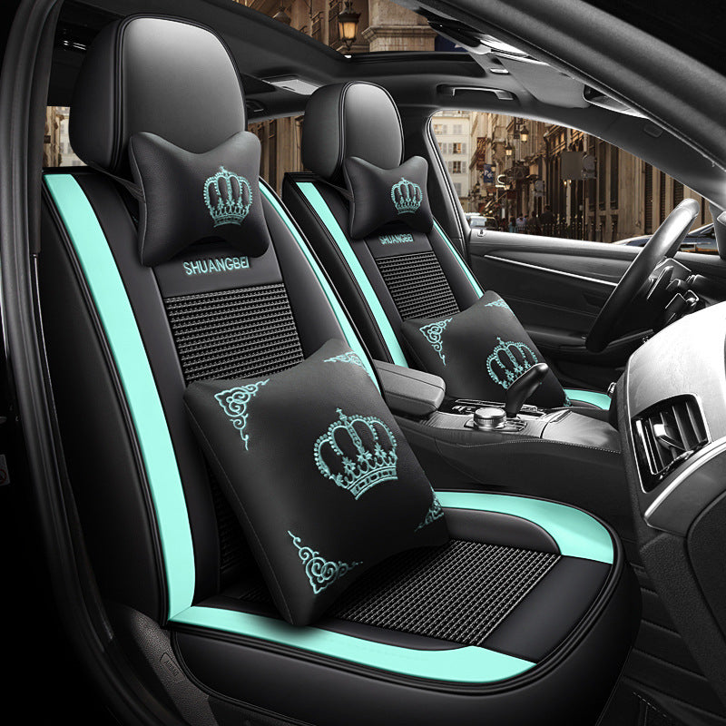2025 New Full-Coverage, All-Leather, Two-Tone Crown Four-Season GM Seat Cushion