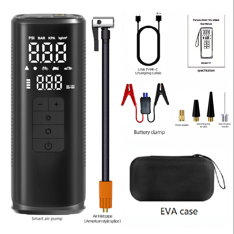 Cross-border vehicle-mounted electric air pump for air and power transfer, integrated car and motorcycle emergency start power supply, 12V 25-cylinder