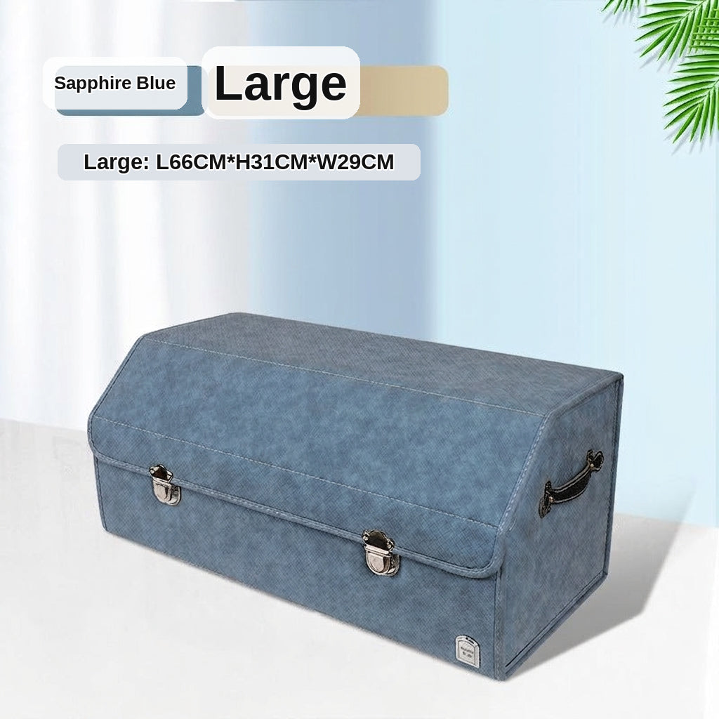 New woven pattern car trunk storage box, foldable car storage box, leather organizer box, factory wholesale