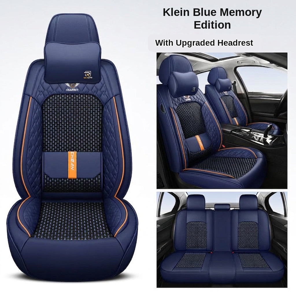The 2025 new lumbar Napa leather ice silk car seat cushion is suitable for all seasons