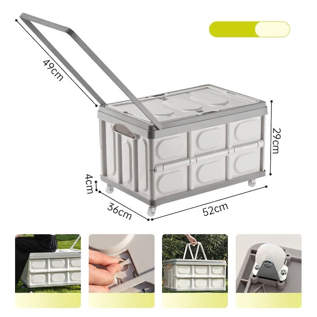 Outdoor foldable storage box, car trunk storage box, multifunctional camping picnic hand-carry basket, picnic storage box