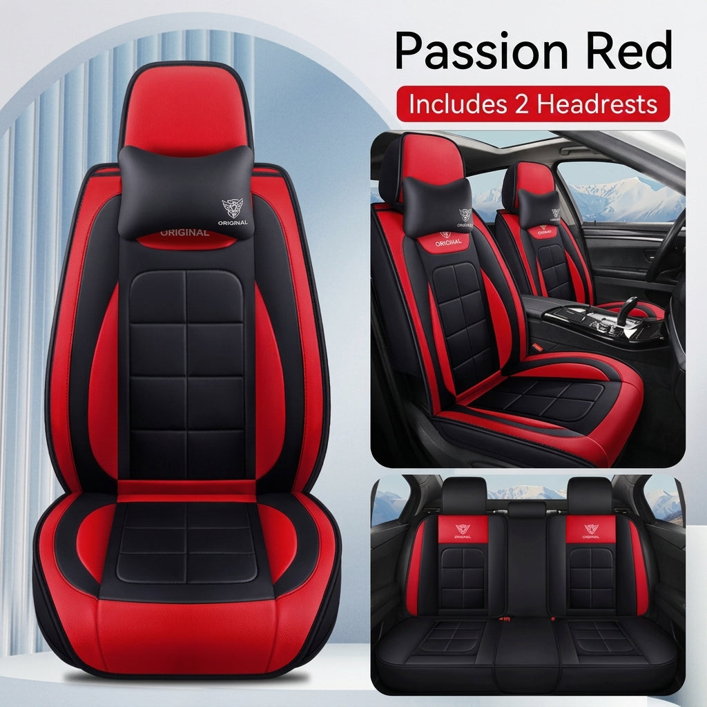 The five-seater car seat cushion is fully surrounded by the all-season universal leather seat cover, which is wear-resistant, dirt-resistant and breathable