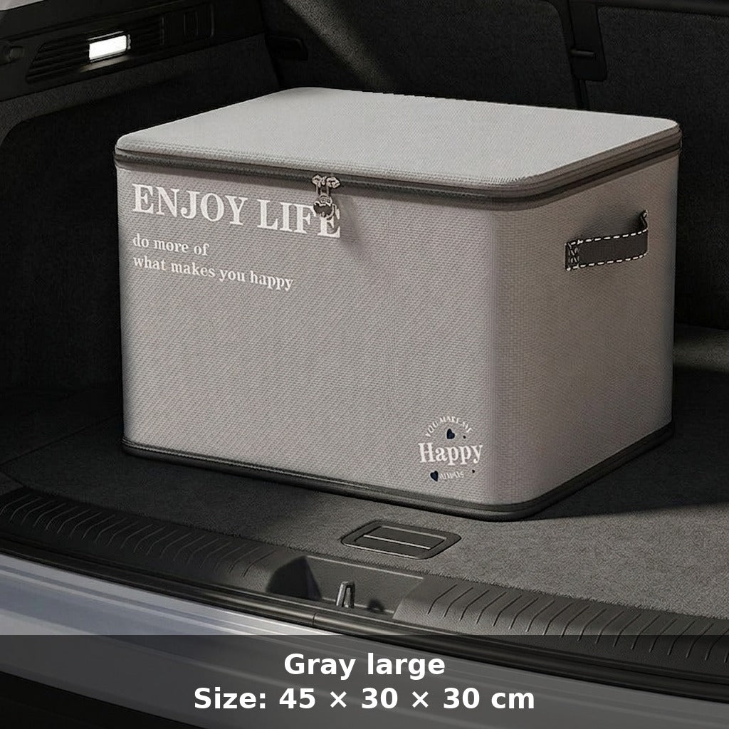 Car trunk storage box, foldable cartoon storage box, large-capacity car storage box, portable organizer box