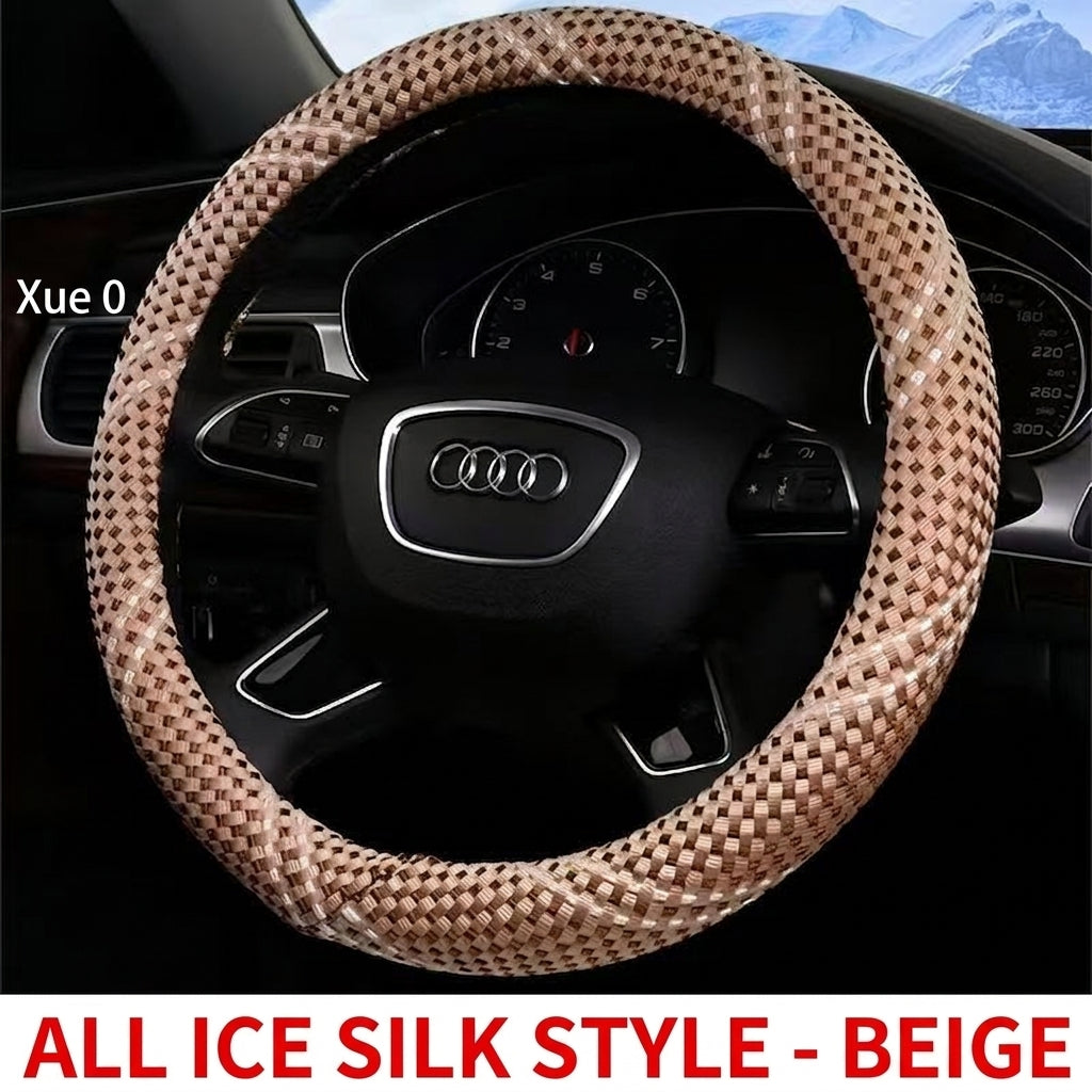 All-season universal wear-resistant car steering wheel covers, woven sweat-absorbing car handlebar covers, direct supply from wholesale manufacturers