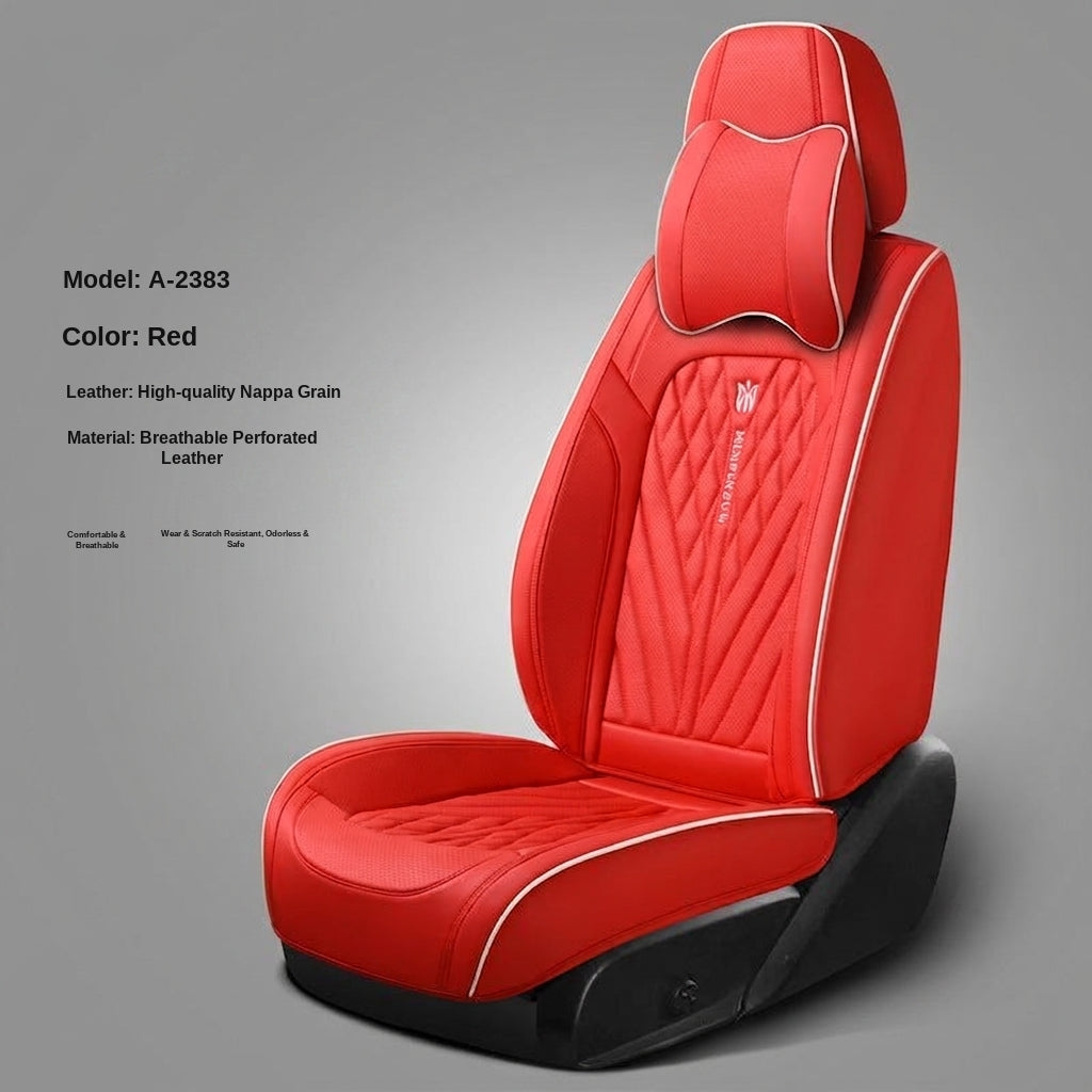 Car seat cushion Nappa leather breathable all-season universal seat cover, full-coverage high-end seat cushion car seat protective cover