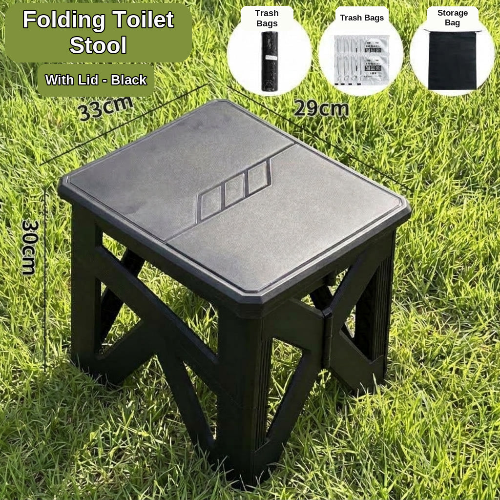 Outdoor camping folding toilet, car-mounted portable odor-resistant adult mobile travel toilet stool