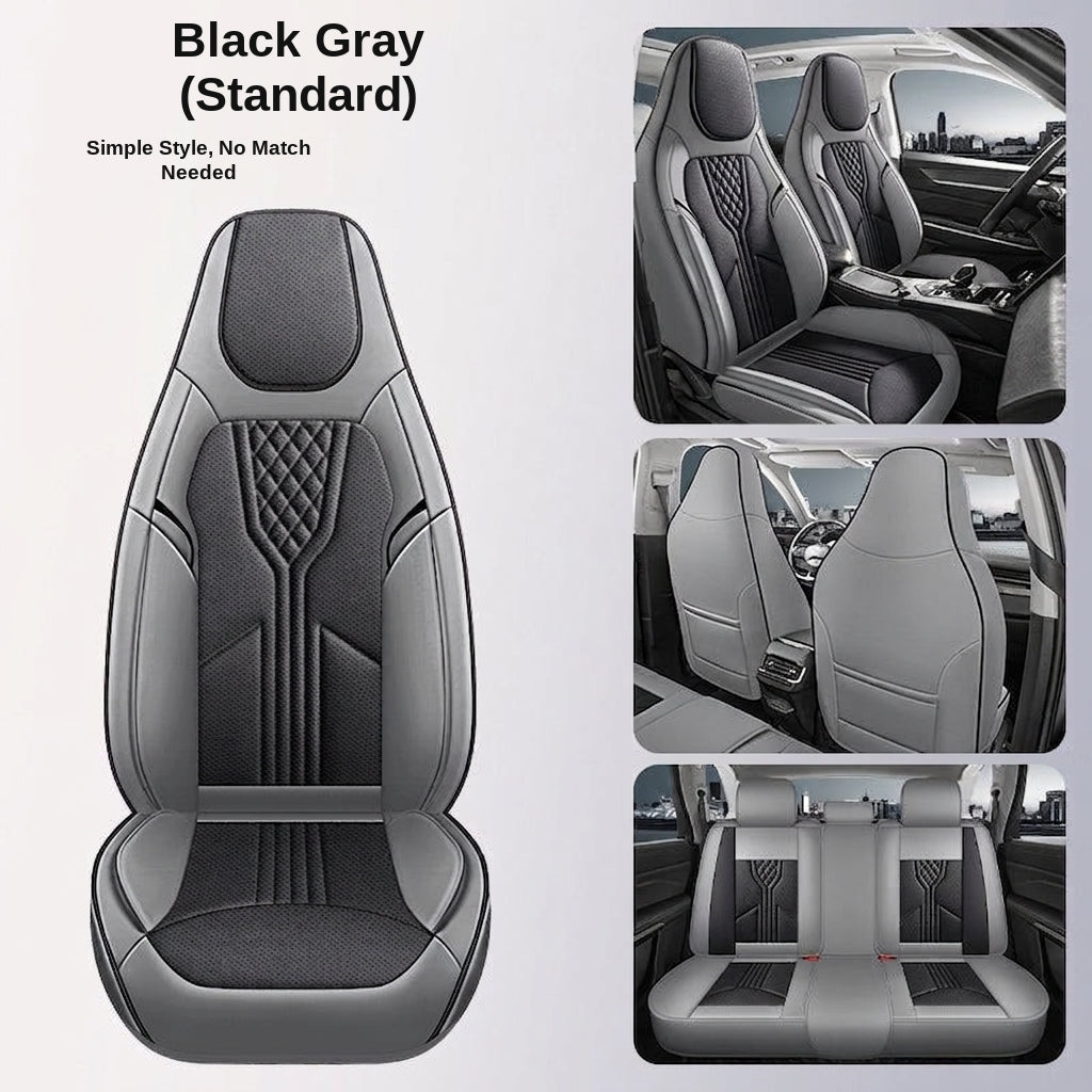 3D Nappa leather car full-coverage integrated headrest cover, all-season universal sports seat cover, leather seat cushion manufacturer wholesale