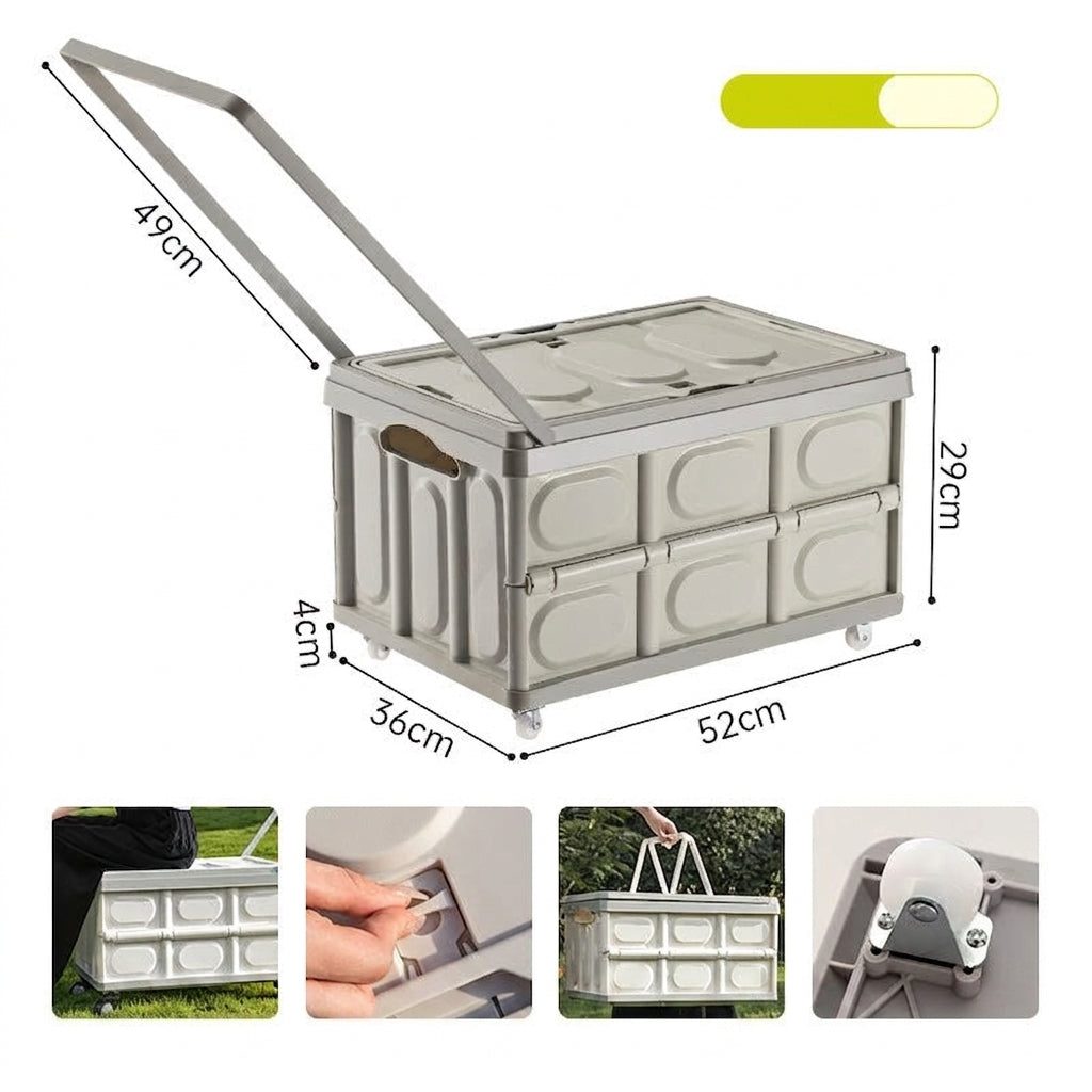 Outdoor foldable storage box, car trunk storage box, multifunctional camping picnic hand-carry basket, picnic storage box