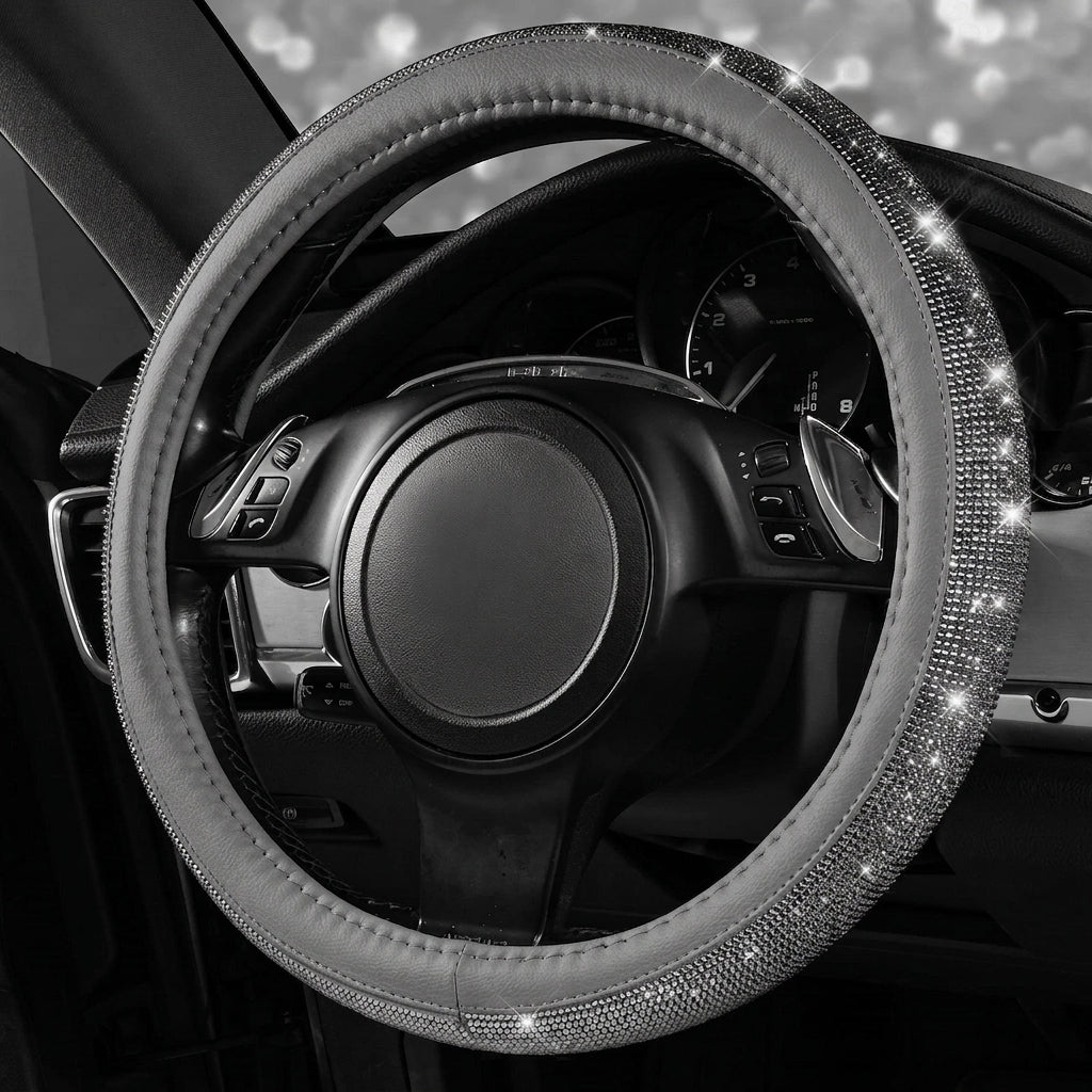 New car rhinestone fully rhinestone-hot rhinestone steering wheel, personalized handlebar cover, unisex steering wheel, Amazon