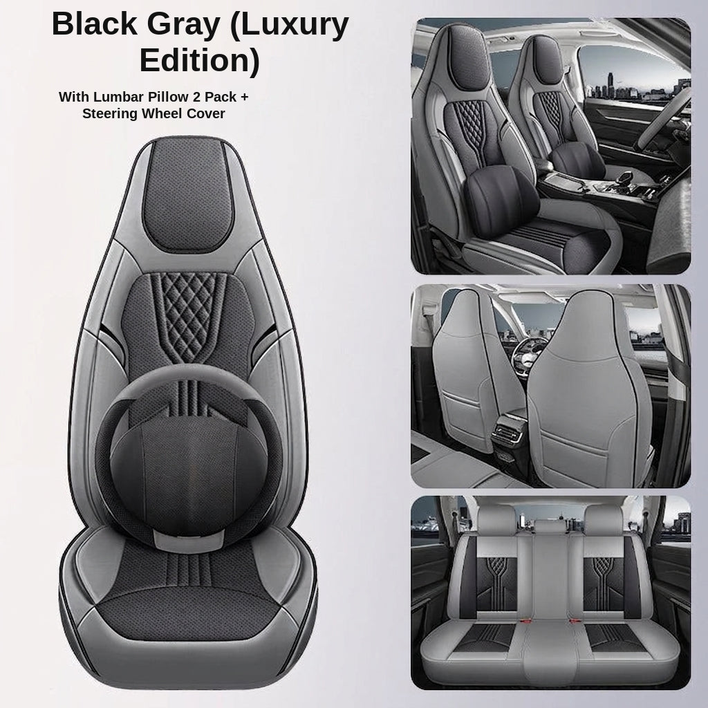 3D Nappa leather car full-coverage integrated headrest cover, all-season universal sports seat cover, leather seat cushion manufacturer wholesale