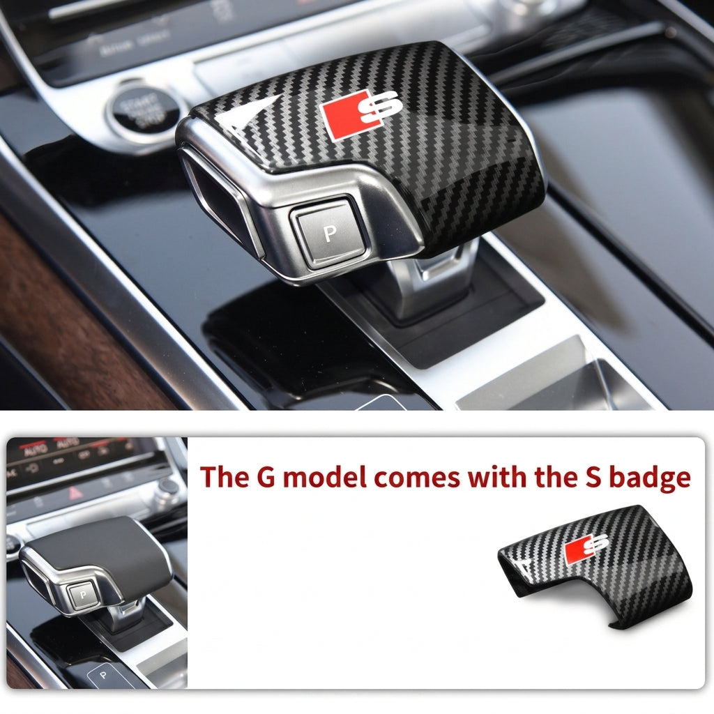 Suitable for Audi A6L A4L Q5LA3Q7Q2L gear shift cover, carbon fiber texture gear lever cover, and automotive interior modification