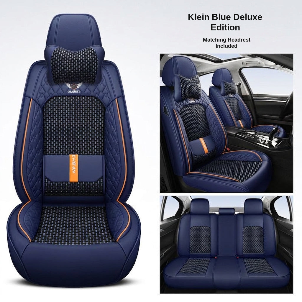 The 2025 new lumbar Napa leather ice silk car seat cushion is suitable for all seasons