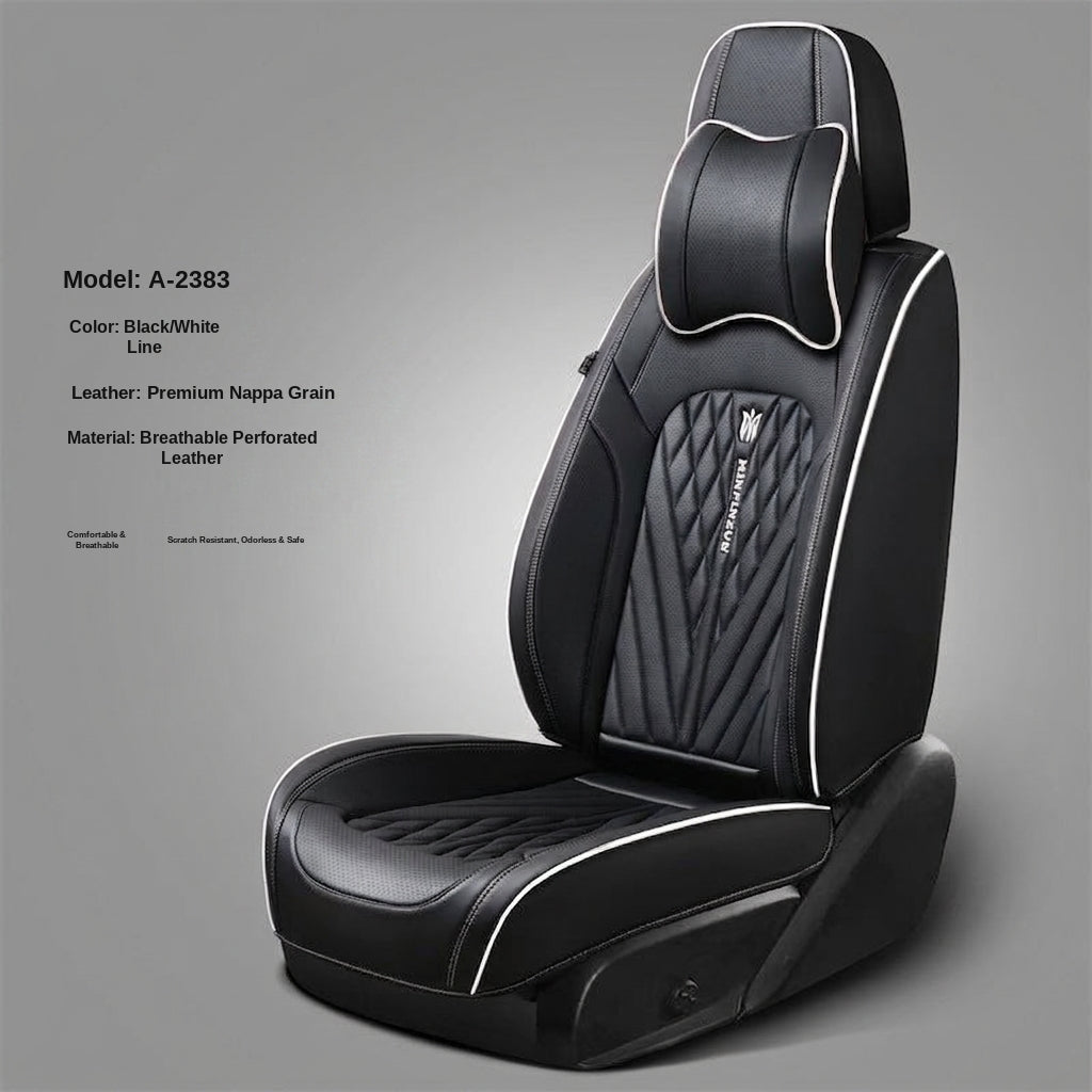 Car seat cushion Nappa leather breathable all-season universal seat cover, full-coverage high-end seat cushion car seat protective cover