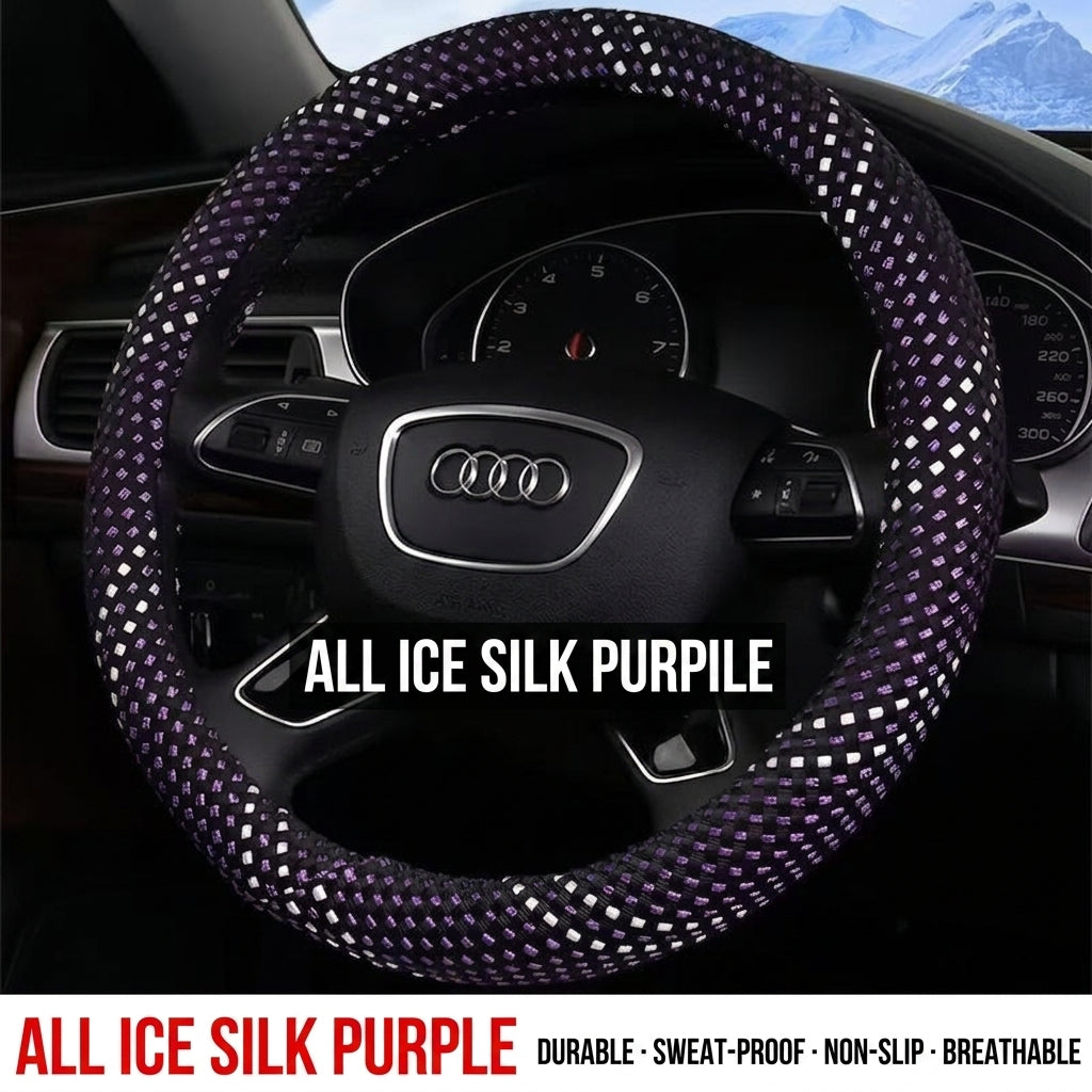 All-season universal wear-resistant car steering wheel covers, woven sweat-absorbing car handlebar covers, direct supply from wholesale manufacturers