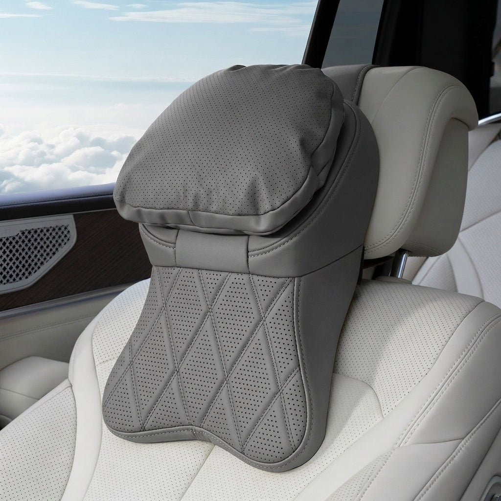 Car anti-stain leather headrest cushion lumbar cushion for driving seats, pillows for cervical spine, neck, and high-end neck pillows for car use