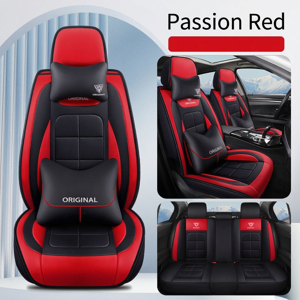 The five-seater car seat cushion is fully surrounded by the all-season universal leather seat cover, which is wear-resistant, dirt-resistant and breathable