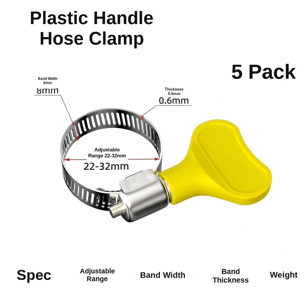 Stainless steel handle, hose hoop, hand screwing, clamping, holding hoop, pipe hoop, water pipe tightening hoop, gas pipe fixing, clamping buckle