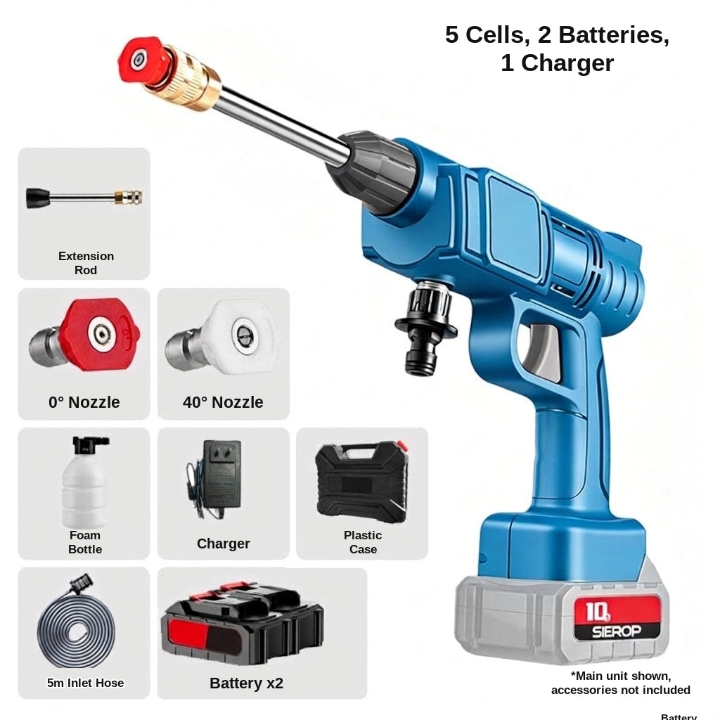 Brushless electric car wash high-pressure water gun, multifunctional handheld portable car wash washer, water nozzle for household plant watering