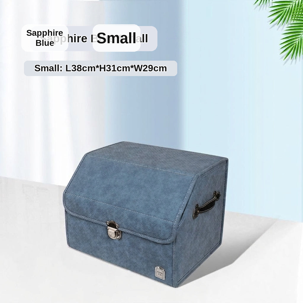 New woven pattern car trunk storage box, foldable car storage box, leather organizer box, factory wholesale