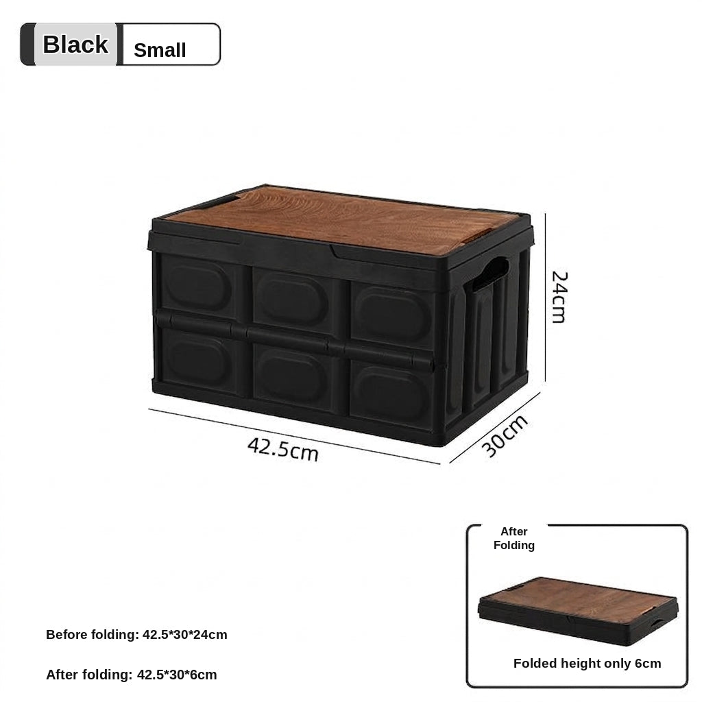 Outdoor camping folding box, storage box, wooden lid, car trunk, picnic storage box, organizer box, clothing storage box