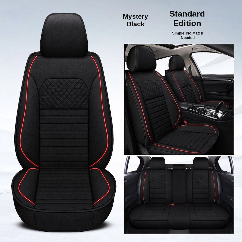 All-season universal full-coverage car seat covers, full-coverage spring and winter linen fabric art car covers, seat covers, and car cushion covers