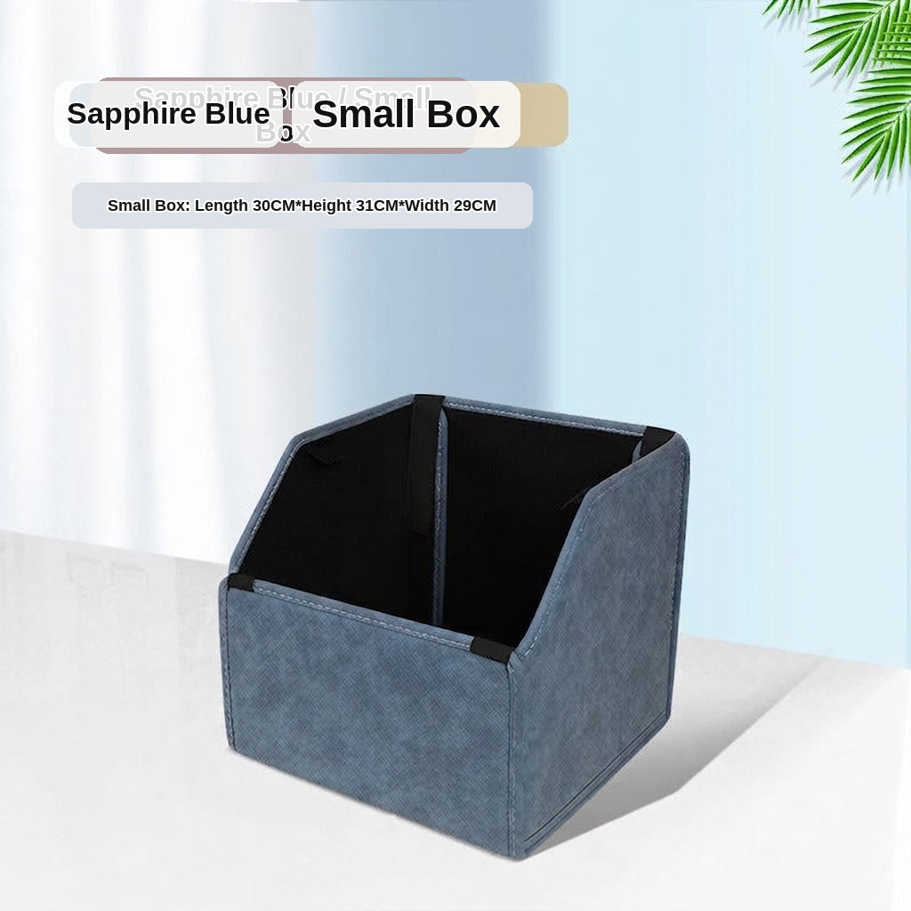 New woven pattern car trunk storage box, foldable car storage box, leather organizer box, factory wholesale