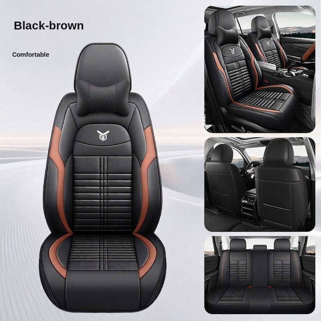 Cross-border car seat cushions with a light luxury, premium feel, all-around car seat cushions, all-season universal, simple, breathable, stain-resistant, and stain-resistant