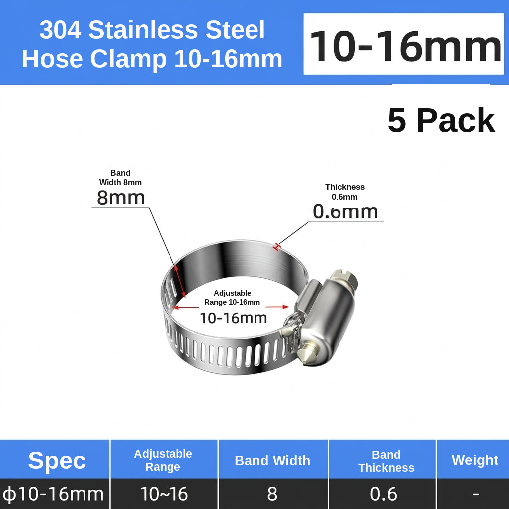 Stainless steel handle, hose hoop, hand screwing, clamping, holding hoop, pipe hoop, water pipe tightening hoop, gas pipe fixing, clamping buckle