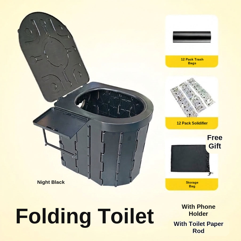 Portable Folding Toilet with Lid for Car Travel