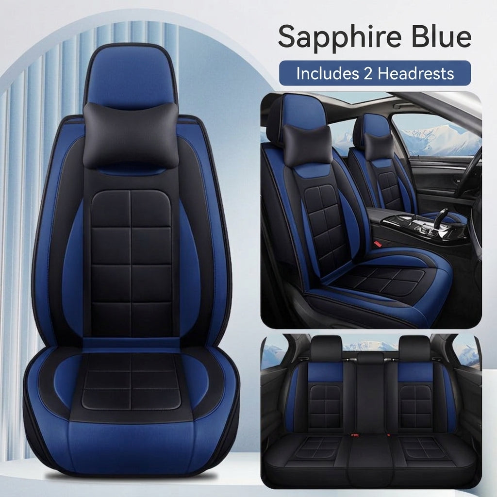 The five-seater car seat cushion is fully surrounded by the all-season universal leather seat cover, which is wear-resistant, dirt-resistant and breathable