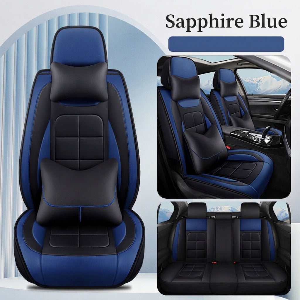 The five-seater car seat cushion is fully surrounded by the all-season universal leather seat cover, which is wear-resistant, dirt-resistant and breathable