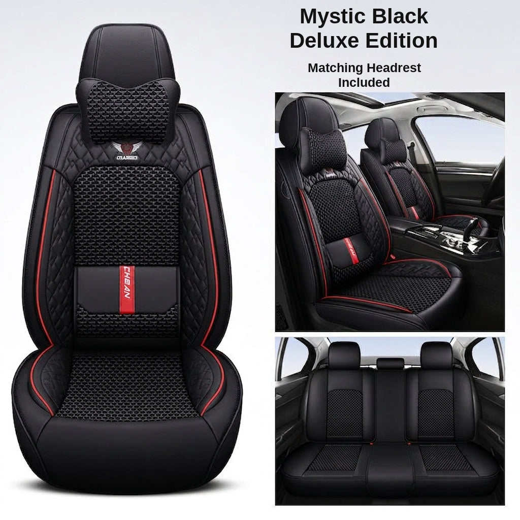 The 2025 new lumbar Napa leather ice silk car seat cushion is suitable for all seasons