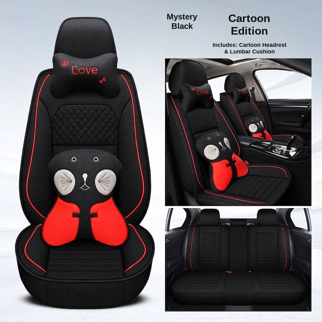 All-season universal full-coverage car seat covers, full-coverage spring and winter linen fabric art car covers, seat covers, and car cushion covers