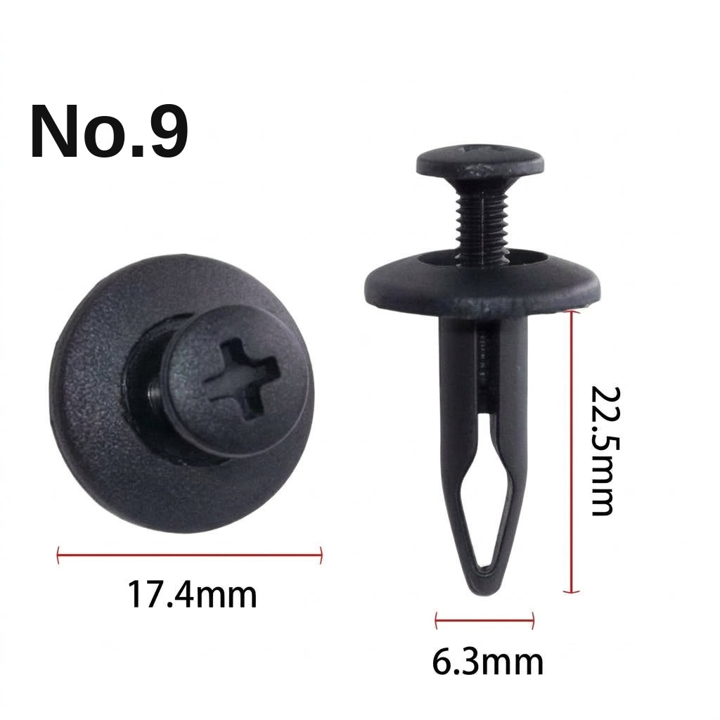 Universal automotive fender liner, trunk plastic clips, mudguard clips, expansion screws, hole-pierced studs, snaps