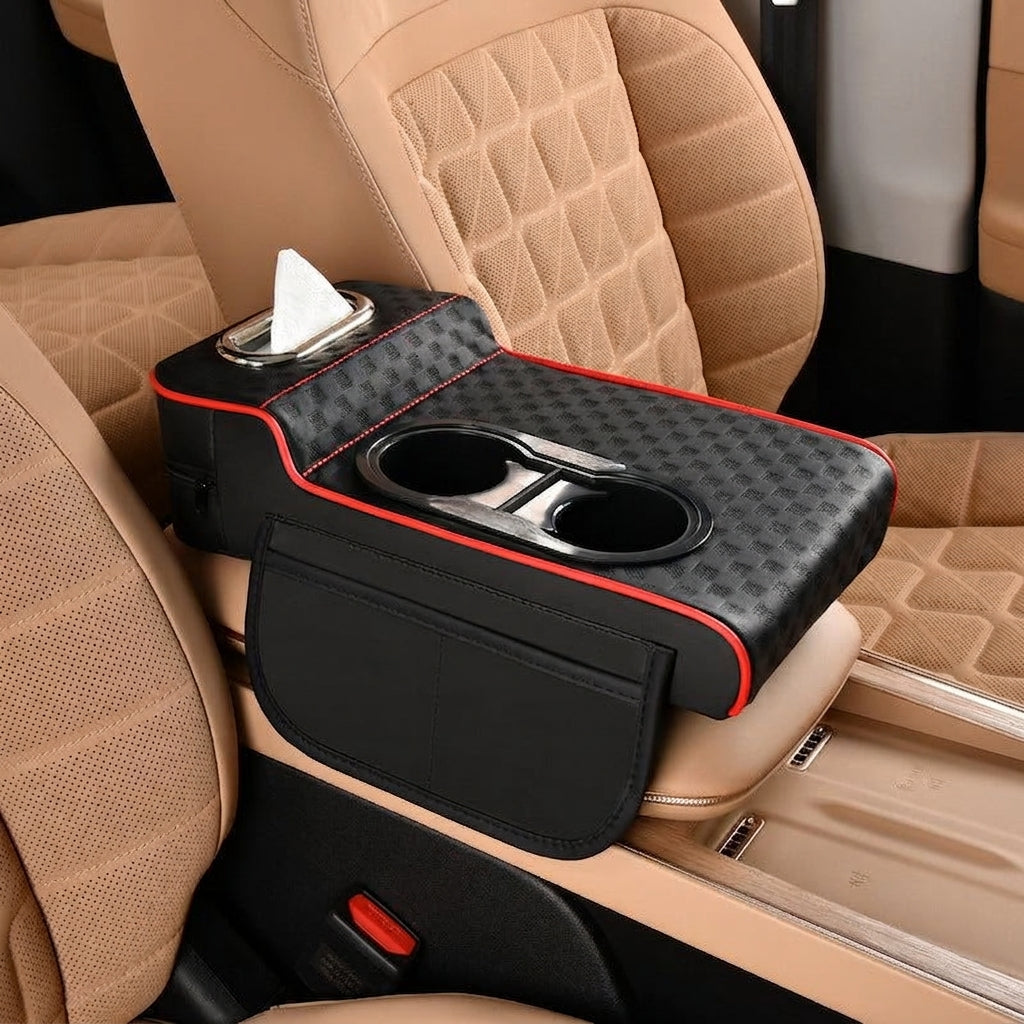 2025 New Central Car Armrest Box Height Pad Cover Protective Cover Double Cup Holder Premium Leather Car Accessories