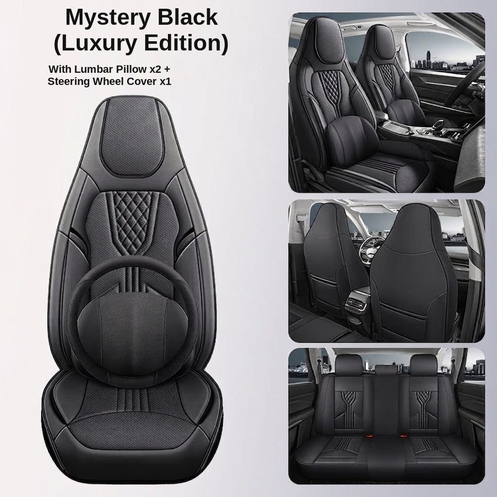 3D Nappa leather car full-coverage integrated headrest cover, all-season universal sports seat cover, leather seat cushion manufacturer wholesale