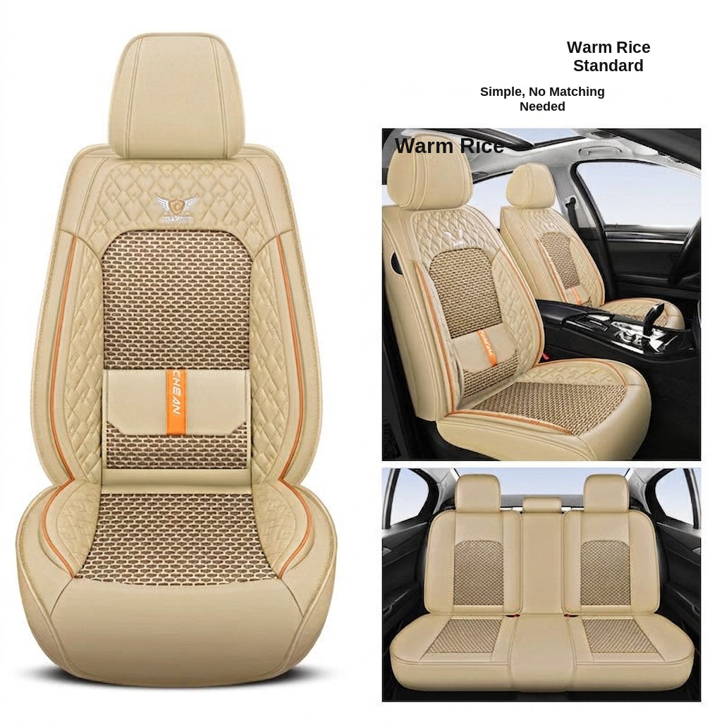 The 2025 new lumbar Napa leather ice silk car seat cushion is suitable for all seasons