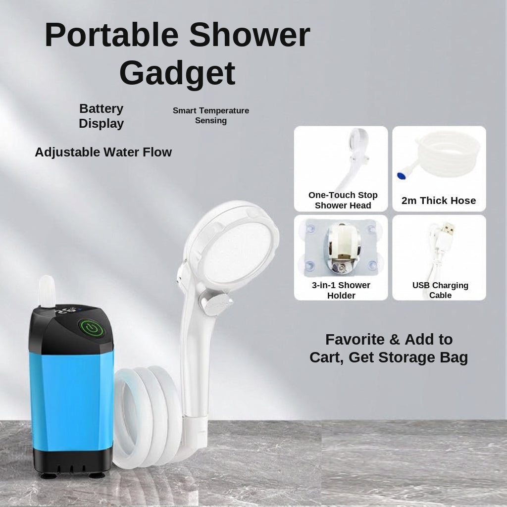 Portable Shower - Rechargeable Battery Powered