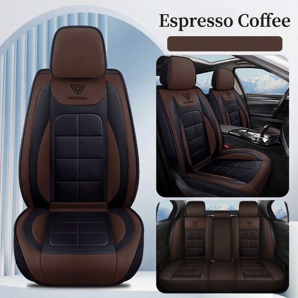 The five-seater car seat cushion is fully surrounded by the all-season universal leather seat cover, which is wear-resistant, dirt-resistant and breathable