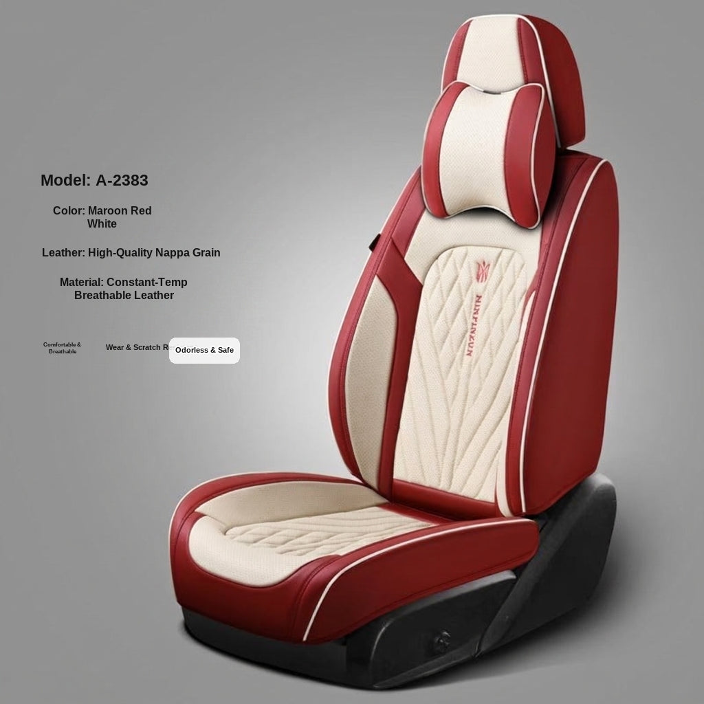 Car seat cushion Nappa leather breathable all-season universal seat cover, full-coverage high-end seat cushion car seat protective cover