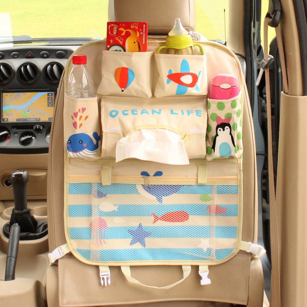 New car seat back bag, Japanese cartoon cute multifunctional storage bag, baby supplies, car storage hanging bag