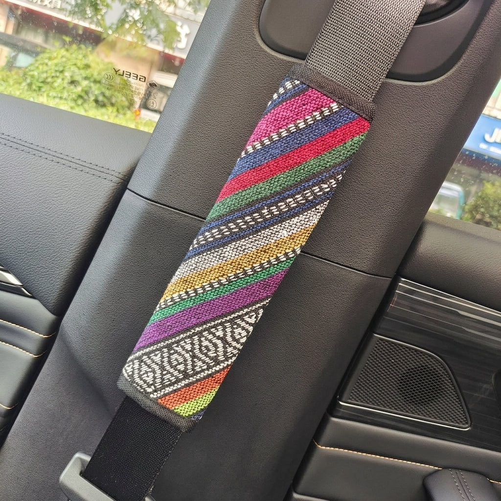 Steering wheel cover New national style old coarse cloth linen car steering wheel cover Personality trend car handle cover