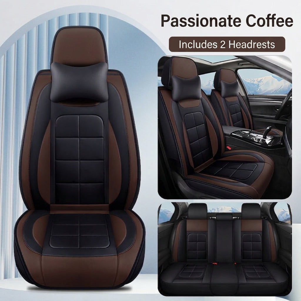 The five-seater car seat cushion is fully surrounded by the all-season universal leather seat cover, which is wear-resistant, dirt-resistant and breathable
